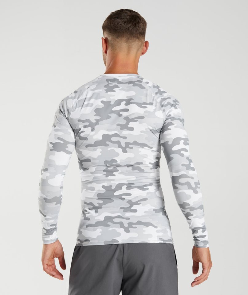 Men's Gymshark Element Baselayer Long Sleeve Top T-Shirts Camo | CA 8A1603